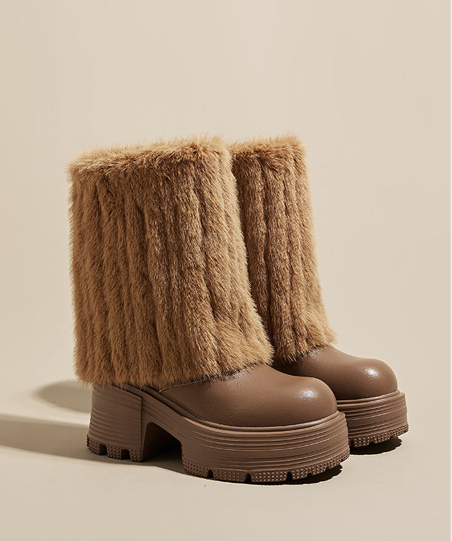 Faux Fur Platform Boots