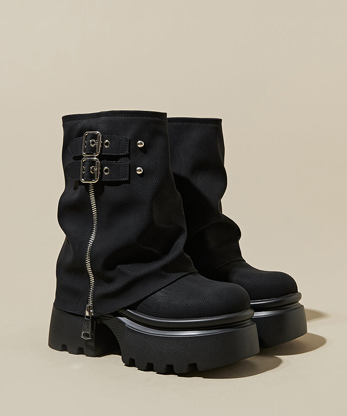 Fold Over Buckle Boots